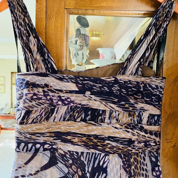 Rare Alberto Makali Silk geometric abstract print cocktail dress size 10 - Picture 7 of 16